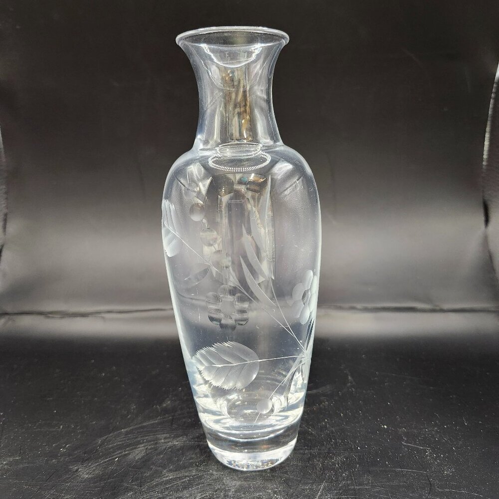 Lenox Lead Crystal Bud Vase 7" Tall Floral Design Made In USA